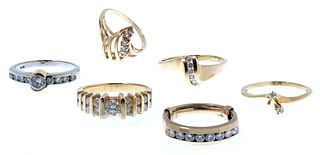 14k Yellow and White Gold and Diamond Ring Assortment