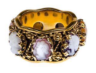 14k Yellow Gold and Cameo Ring