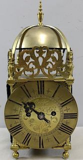 John.J.Cythe.Signed Antique Brass Clock with