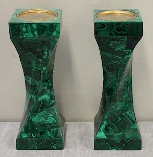 Malachite Twist Candle Holders Together with