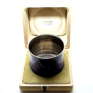 Vintage Russian Sterling Silver Enamel Cup
