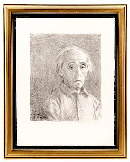 Raphael Soyer "Self Portrait" Signed Lithograph