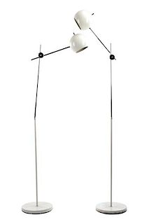Pair of Modernist Articulating Chrome Floor Lamps
