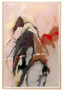 Cynthia Knapp Abstract Painting on Paper, Signed