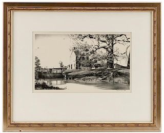Stow Wengenroth Signed Litho "Along the Canal"