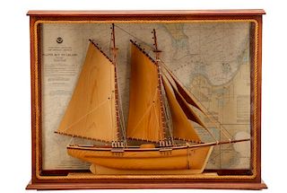Arnie Wegner Wooden Ship Model, Lake Michigan