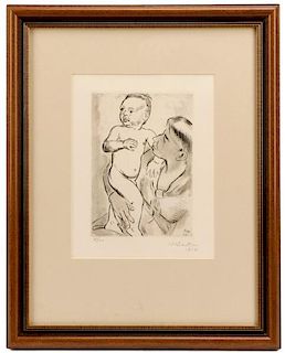 Max Pechstein "Mutter und Kind", Signed Etching
