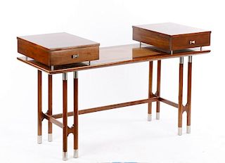 Mid Century Modern Style Two Drawer Vanity or Desk