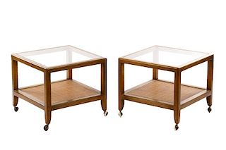 Pair of Mid Century Modern Two Tier Side Tables
