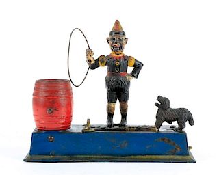 Painted Cast Iron Mechanical "Trick Dog" Bank