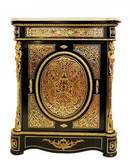 19th C. Louis XVI Boulle Bronze Cabinet