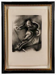 Benton Spruance "Ball Carrier", Signed Lithograph