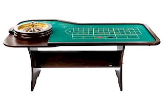Italian Casino Style Gaming Table w/Roulette Wheel
