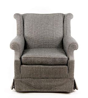 Dunbar Tweed Upholstered Armchair, Attr. Wormley