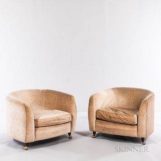 Pair of Art Deco Upholstered Tub Chairs