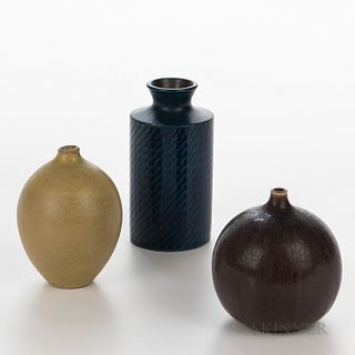 Three Pieces of Mid-century Modern European Studio Pottery