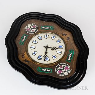 Napoleon III Ebonized and Enameled Wall Clock