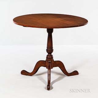 Red-stained Tilt-top Tea Table