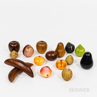 Group of Stone and Wooden Fruit