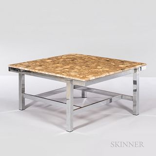 Coffee Table on Chrome Base with Marble Top