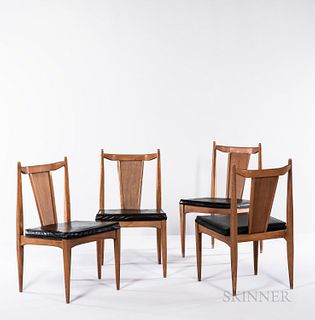 Mid-century Modern Teak and Faux Leather Chairs