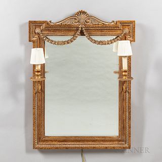 Georgian-style Gilded Girandole Mirror