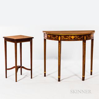 Federal-style Mahogany Inlaid Table and Stand