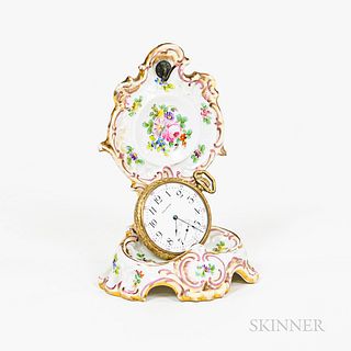 Dresden Porcelain Watch Hutch and Waltham Gold-filled Pocket Watch