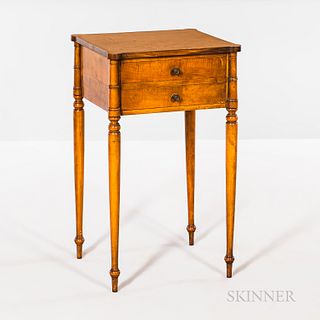 Federal-style Maple Two-drawer Work Table