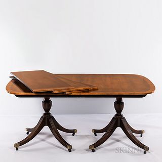 Georgian-style Mahogany Double-pedestal Extension Dining Table