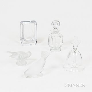 Five Pieces of Colorless Glass Tableware