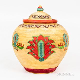 Central American-style Polychrome-decorated Covered Jar