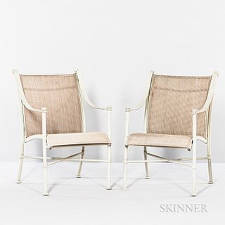Pair of Contemporary White-painted Deck Chairs