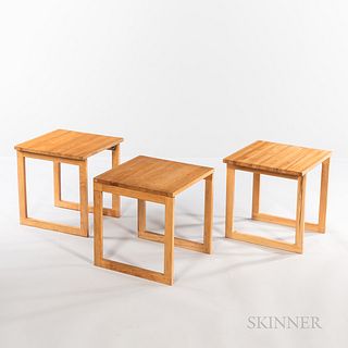 Set of Three Oak Nested Tables
