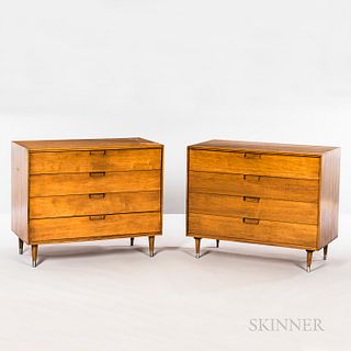 Pair of Modern Maple Chest of Drawers