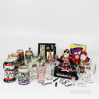 Collection of Barware Advertisements and Glassware