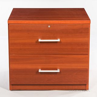 Contemporary Cherry Two-drawer Filing Cabinet