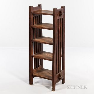 Arts and Crafts Oak Open Bookcase