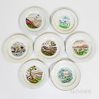 Seven Children's ABC Plates