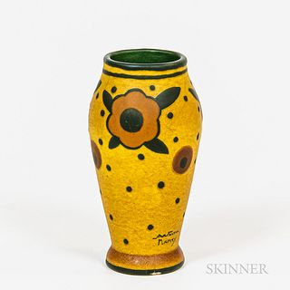 Almeric Walter Pottery Floral-decorated Vase