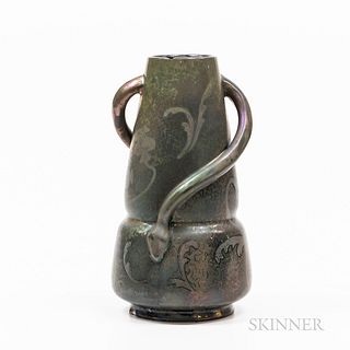 Delphin Massier (1836-1907) Vallauris Snake Vase