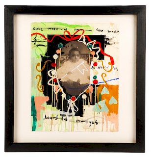 Radcliffe Bailey 1997 Mixed Media Painting w/Photo