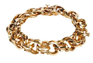 Heavy Handmade 14k Gold Link Bracelet