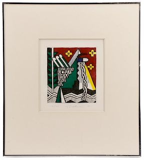 Lichtenstein "Two Figures with Teepee" 1980, 12/32