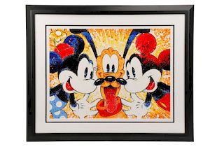 D. Willardson Signed Print: Mickey, Minnie & Pluto