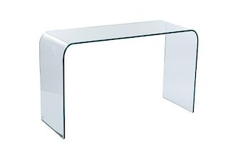 Waterfall Glass Console Table or Desk by Cortesi