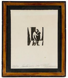 Siqueiros Signed Woodcut "La Penitenciaria" 43/300