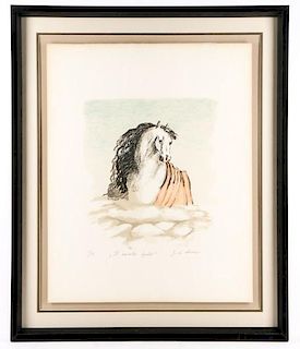 Giorgio de Chirico, "Il Cavallo Balio", Signed