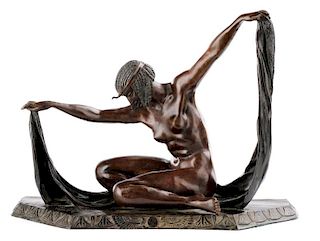 After Colinet, "Isis", Bronze Figural Sculpture