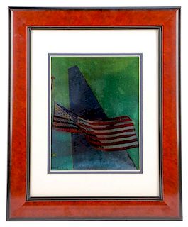 Sachs, American Flag & Washington Monument Print